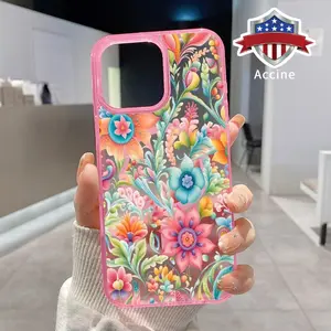 Magnetic Soft Case for iPhone 16 Pro Max 15 Plus 14 13 12 11 XS XR Flower Paradise Pattern Shockproof ultra-thin Silicone Crystal Transparent Protective Cover Supports Wireless Charging