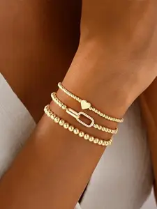 Bohemian Beaded Bracelet Set, Handmade Multi-Layer Copper Beads, Elastic Stackable Jewelry for Women, Perfect Gift, Stackable Bracelets, Stacking Bracelet