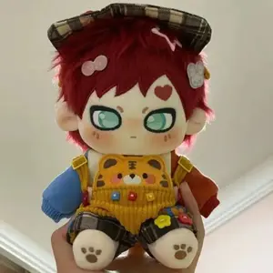 20cm Anime Peripheral Gaara Cotton Doll with Changeable Clothes Cute Cartoon Soft Doll Kawaii Birthday Gift