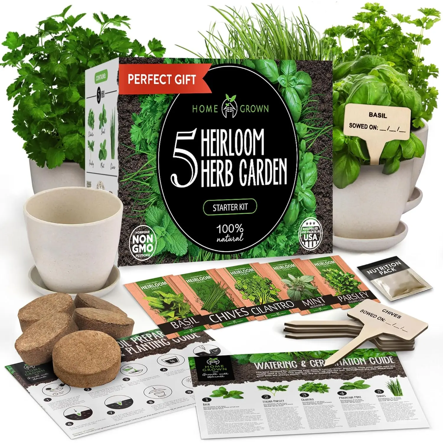 Indoor Herb Garden Starter Kit - (5 Variety) Homegrown Garden