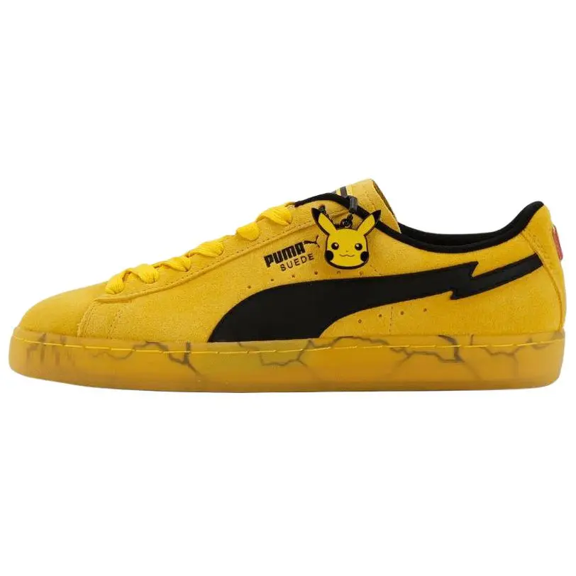 Pokémon x Puma Suede Collaboration Limited Edition Multi-Size Pikachu Sneakers, Sports Footwear for Casual Wear