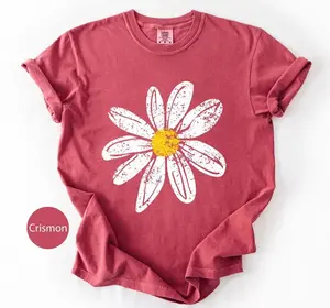 Comfort Colors Daisy Shirt for Women, Retro Floral Graphic Tee, Boho Aesthetic T Shirt, Vintage Flower Top, Distressed Summer Outfit