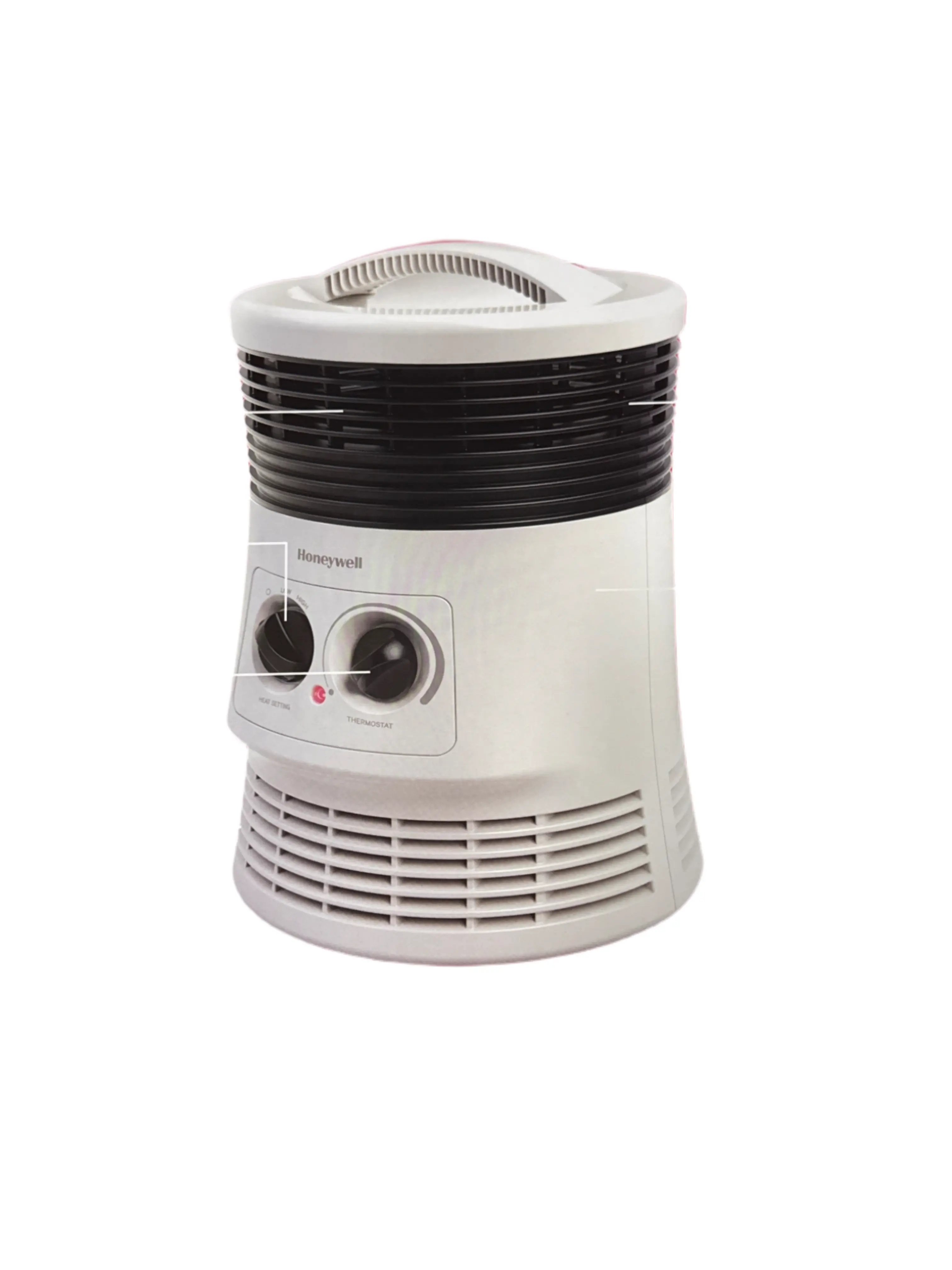 Honeywell HHF360 360° Surround Heat Fan Forced Technology Small Electric Space Heater for Indoor Use White Office Heater with Safety Features