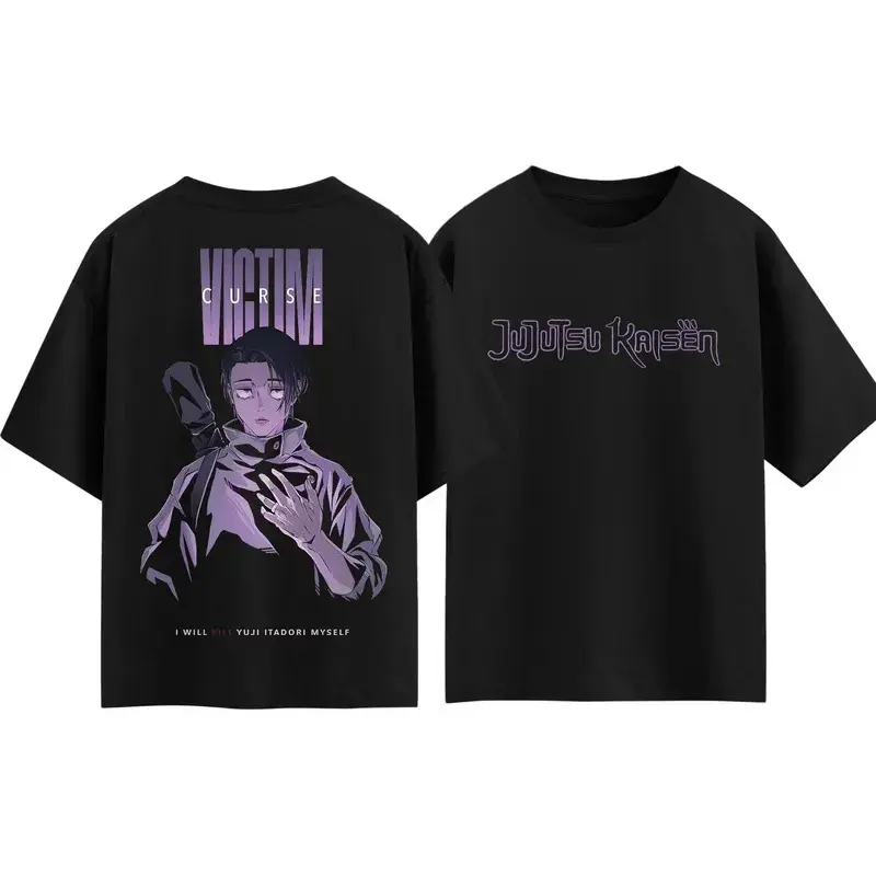 Jujutsu Kaisen Uta Anime Graphic Tee S 4XL 5XL Kove Clothing Acid Washed Oversized Y2K Cotton Top, Breathable Casual Streetwear Retro Hip Hop Daily Wear Unisex Otaku Fashion Crew Neck Short Sleeve Shirt, Shortsleeve, Round Neck Tshirt