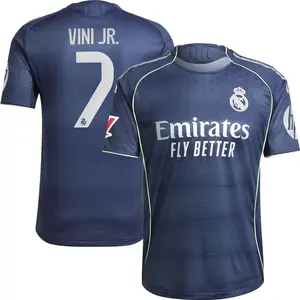Unisex Navy Soccer Jersey Personalized Name & Number Football Shirt Unisex Breathable Fan Style Tee 2025/2026 Away