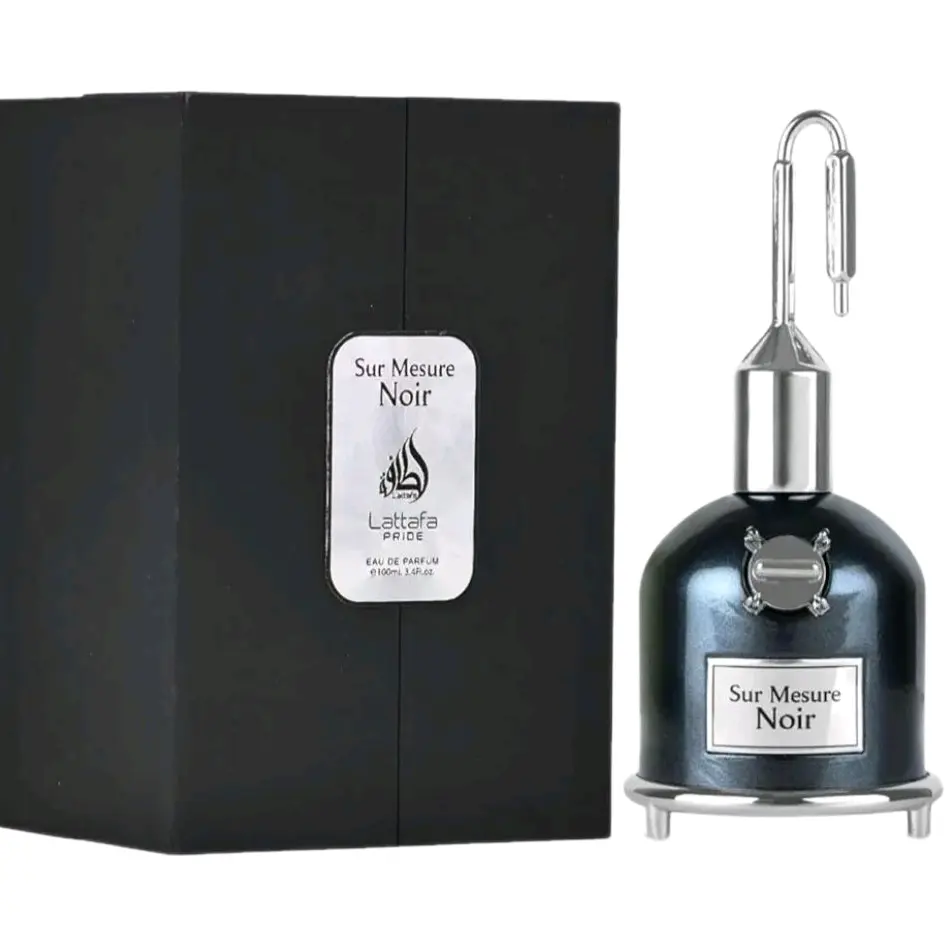 Lattafa Pride Sur Mesure Noir Eau de Parfum for Men - 100ml (3.4 oz) | Dark, Spicy, Woody Cologne | Intense, Long-Lasting Scent