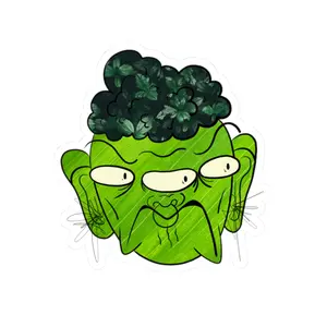 Grumpy Green Monster Sticker | Kiss-Cut Vinyl Sticker