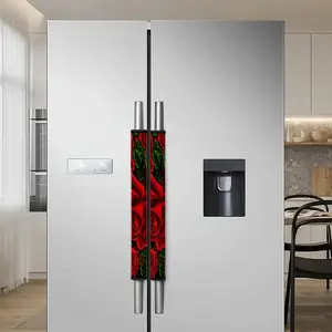 2Pcs Refrigerator gloves, Pink Cross Pattern, Customized Refrigerator Handle Cover - Universal for All Seasons, Detachable, Easy to Clean, Portable, Multi-functional, Household Dust Cover