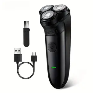 Men's electric shaver, wet and dry use, Cordless Waterproof Shaver, USB rechargeable rotary shaver, perfect holiday gift, ideal Father's Day gift.