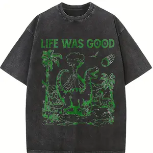 Retro Funny Dinosaur 90s Graphic Shirt, Vintage Life Was Good T-shirt, Vintage Washed Shirt, Retro Distressed Shirt, Funny Gift Tee