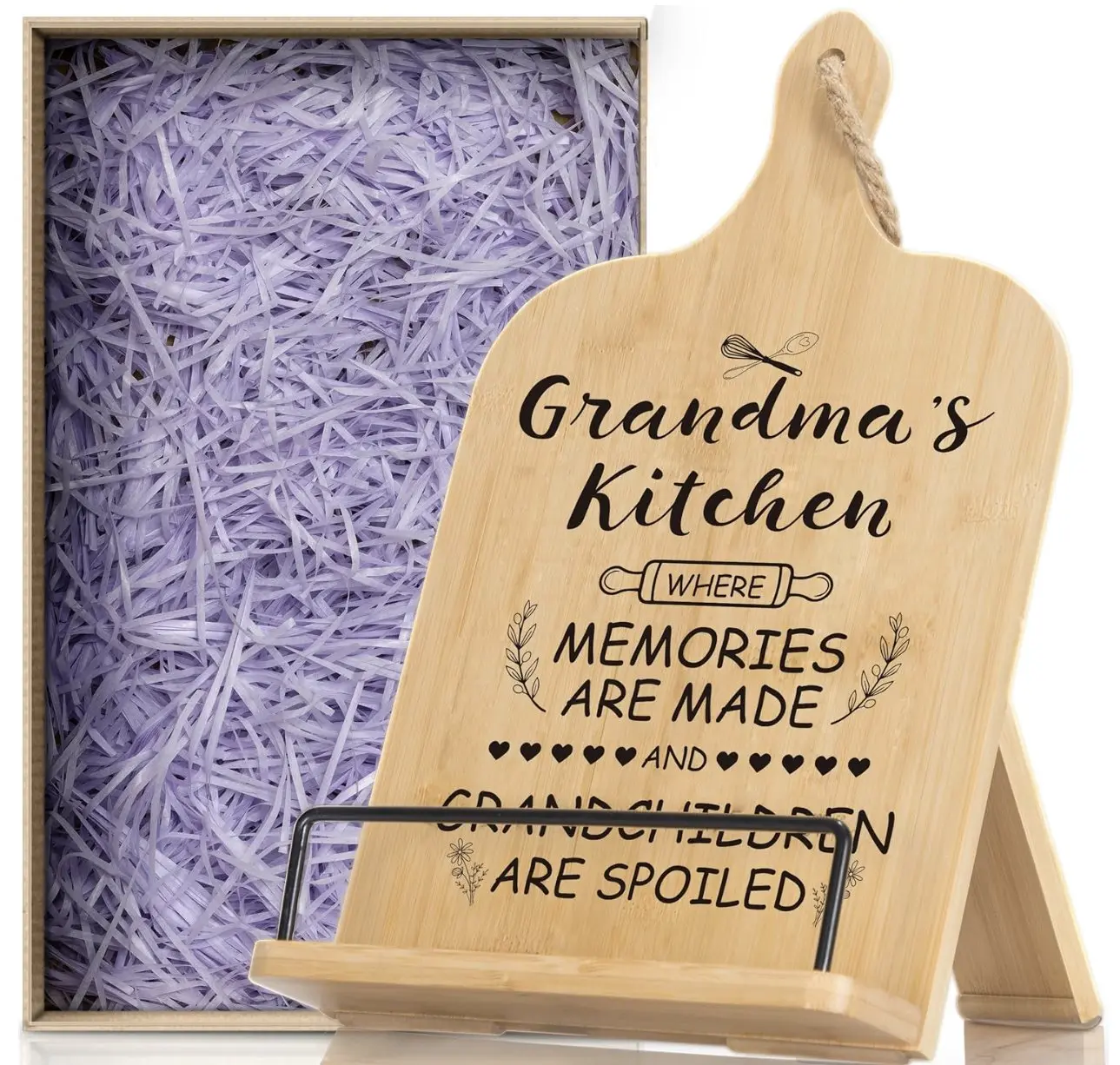 Grandma Gifts for Christmas, Grandma Birthday Gifts- Wood Walnut Cutting Board for Kitchen, Gift for Grandmas from Grandkids Mother's Day, Grandma's Kitchen Cutting Board