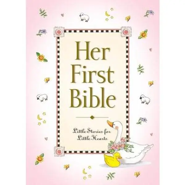 Used Hardcover Her First Bible Book by Melody Carlson - English, Preschool Little Girls Educational Supply, Old Testament & New Testament Stories, Baptism & Bedtime Use, Illustrated