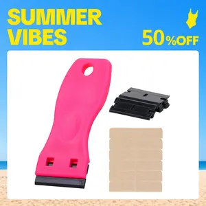 WENNALIFE Tape Remover Scraper Tool Razor Blade with 10 Replacement Blades & 6 Tape-Tabs Non-Scratch Tape in Extensions tool Adhesive-Remover for Cleaning #SummerVibes