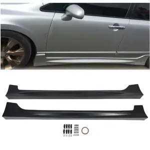 HECASA Side Skirts Replacement Compatible with 2006-2011 Honda Civic 4 Door Sedan Rocker Panels Guard Side Extension Splitter Black