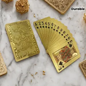 Elegant Design Gold Dragon PVC Cards, Durable Hardened Set, Perfect for Valentine's Day, Thanksgiving, Christmas, Halloween, New Year