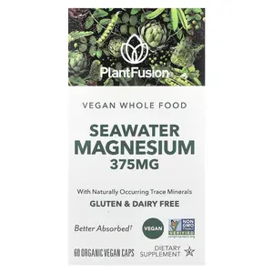 PlantFusion Vegan SeaWater Magnesium, 60 Organic Vegan Caps