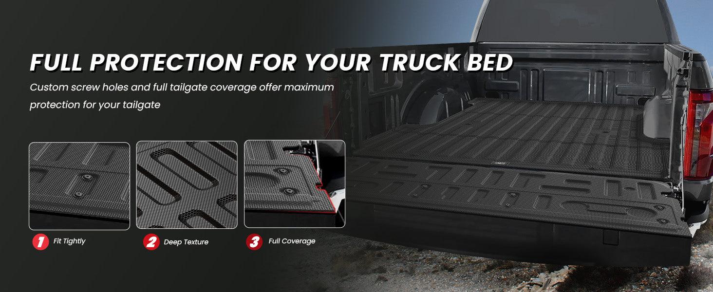 Lasfit fit for 2021-2026 Ford F-150 & 2022-2026 Ford F-150 Lightning Tailgate Mat, Don't Fit optional With Pro Access Tailgate