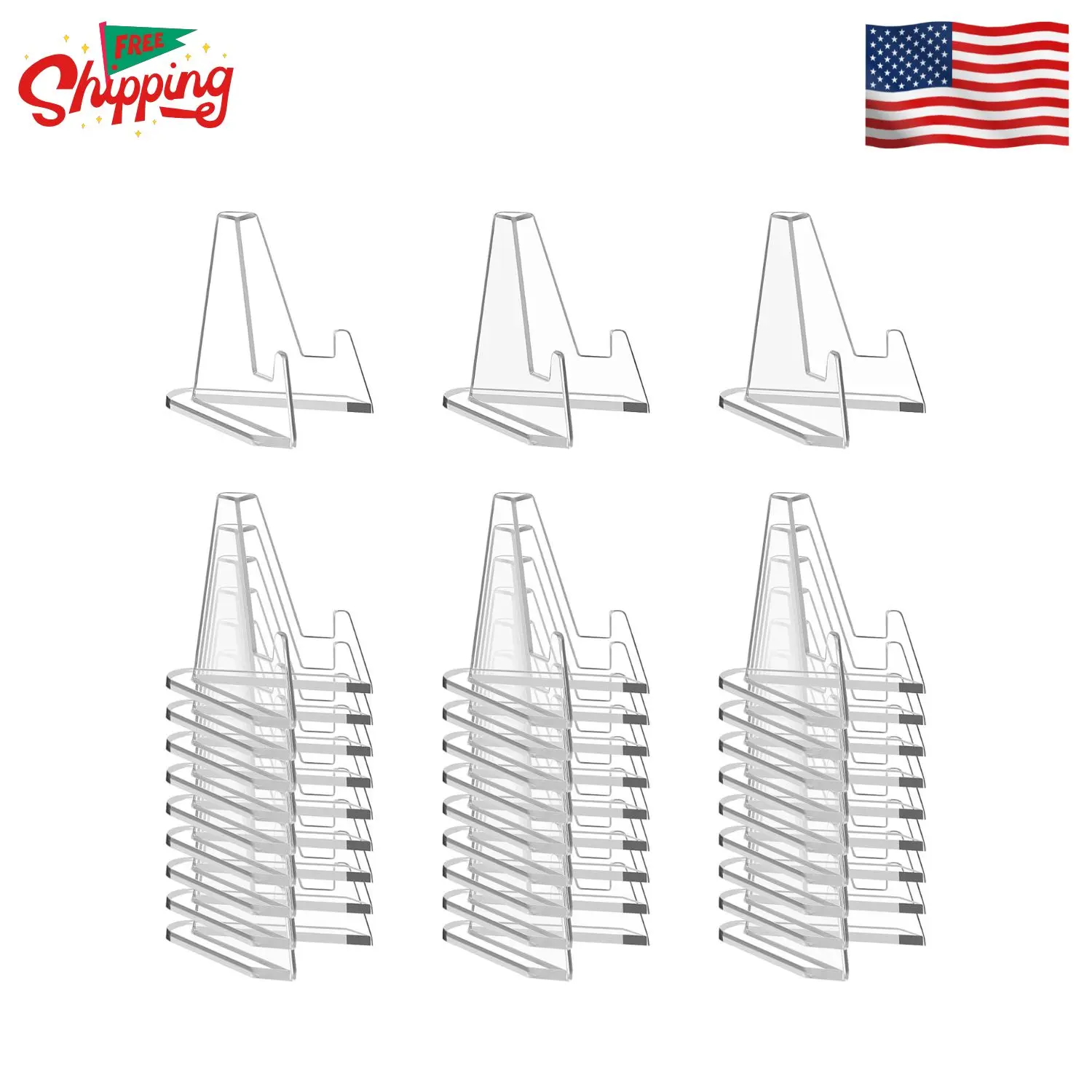 Card Display Stand, Arcylic Card Holder, Clear Mini Easel, 2.2 in