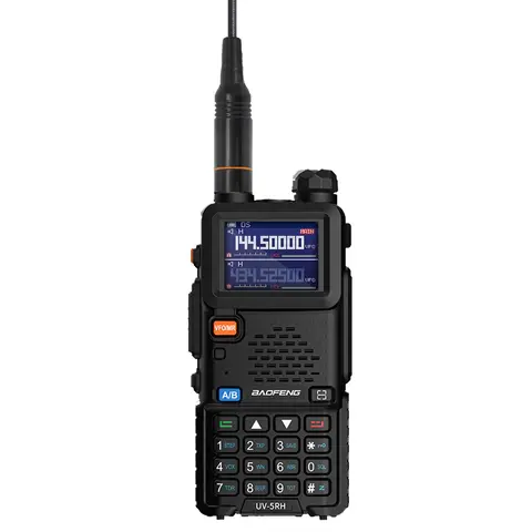 Baofeng Radio 5RH Handheld Walkie Talkie, Long-Range Two-Way Radio with NOAA Weather Receiver, Rechargeable, Durable, Copy-Frequency Function with 999 CH