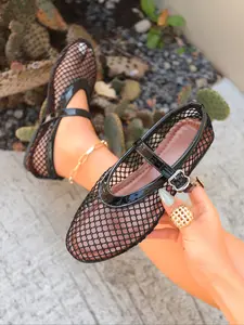 Women's New Spring Autumn French Style Flat Shoes, Sweet Floral Breathable Mary Jane Flats, Valentine's Day Gift, Girls Dance Shoes