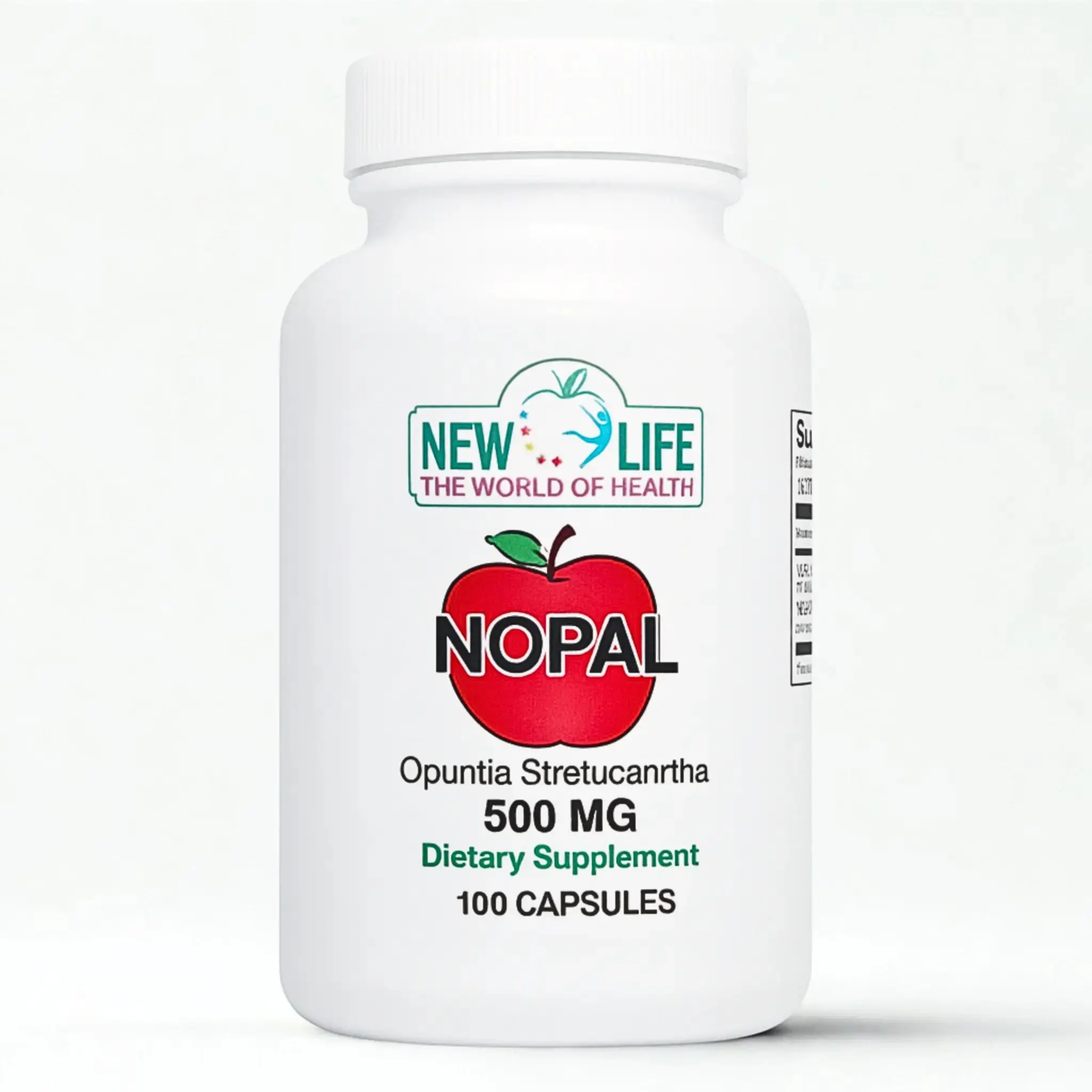 New Life Nopal 500 mg, Prickly Pear Cactus, 100 Capsules - Natural Dietary Supplement for Glucose Control & Fitness Support