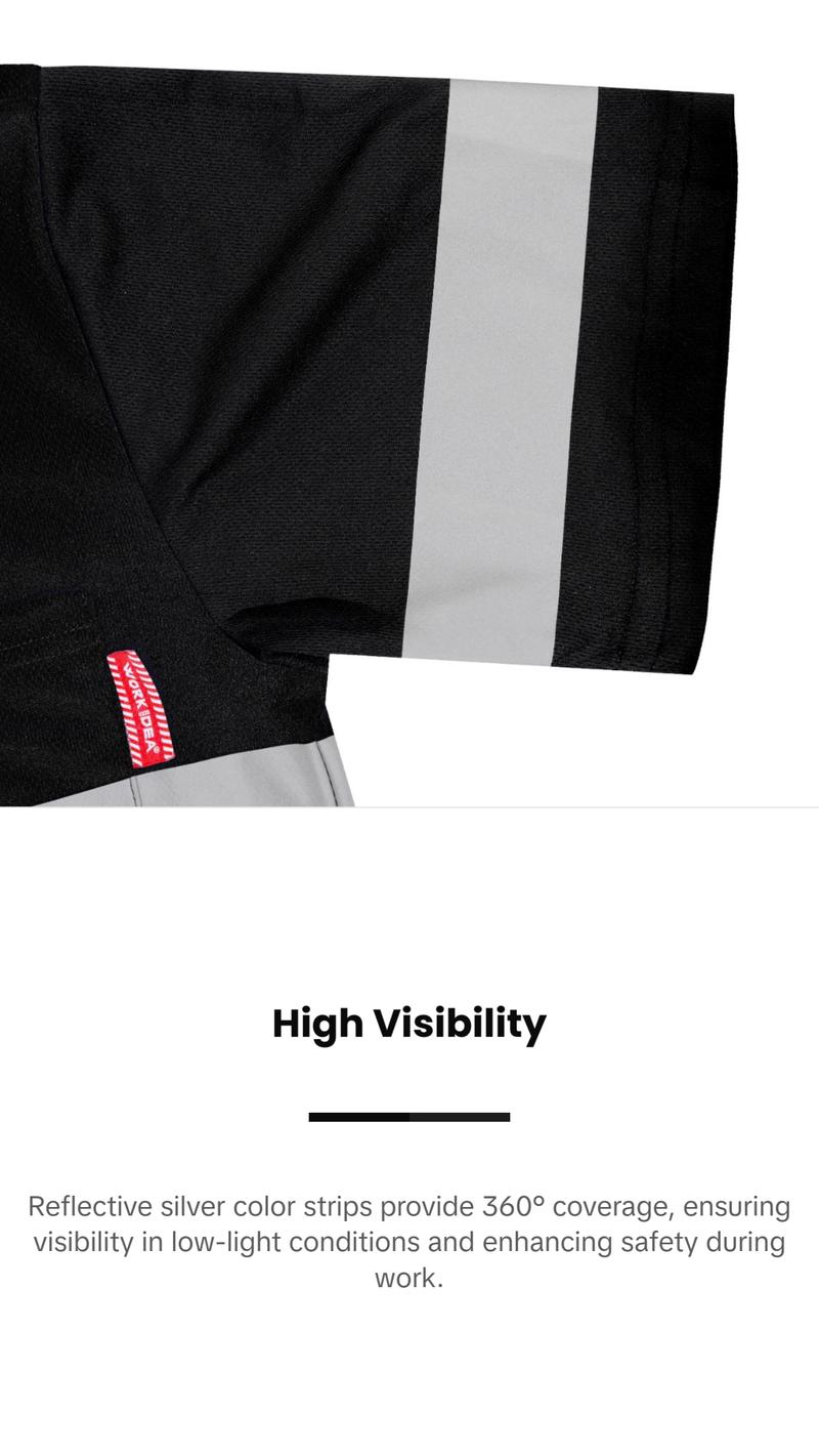 Men's Safety Polo Shirt with reflective tape, ANSI Class 2 standard