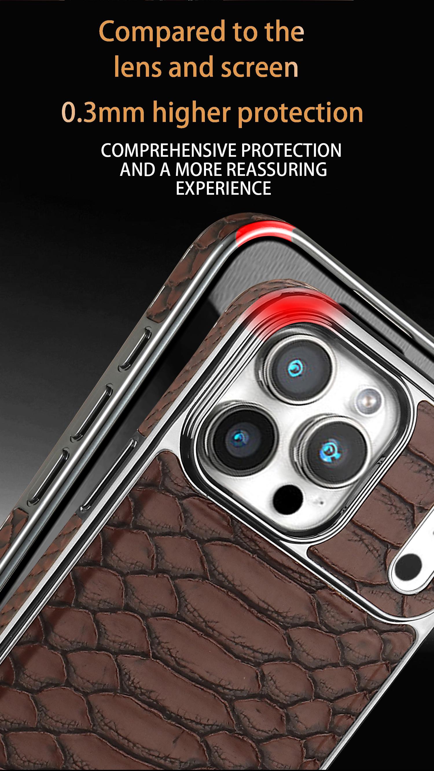 Luxury Business Vegan Faux Snake Skin Case - Compatible with iPhone 17/16/15/14/13/12 Pro Max | Electroplated Soft Edge Full-Body Shockproof Cover