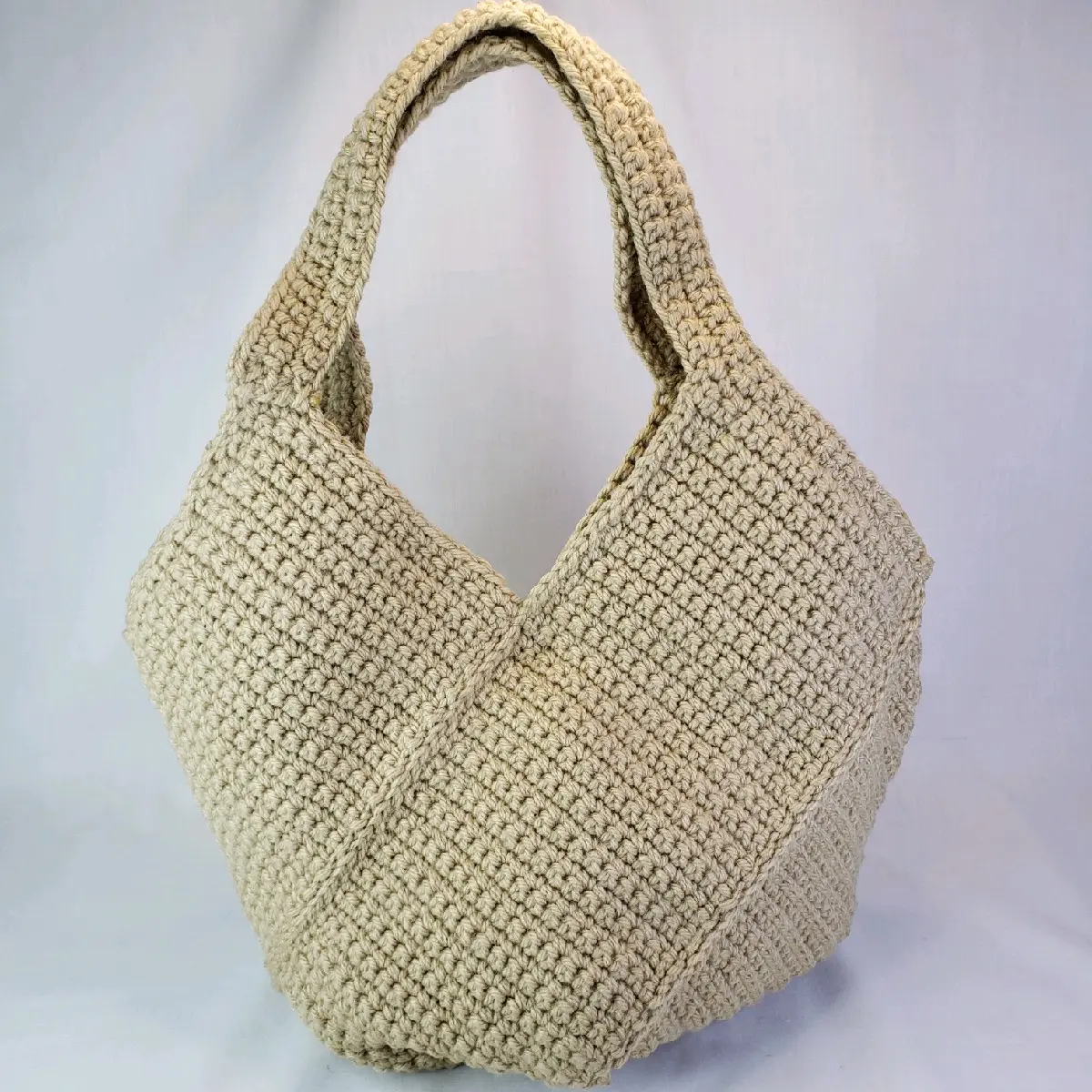 Handmade Rectangular Striped Crochet Purse made with Acrylic Yarn is fully lined with cotton and has pockets and magnetic closure