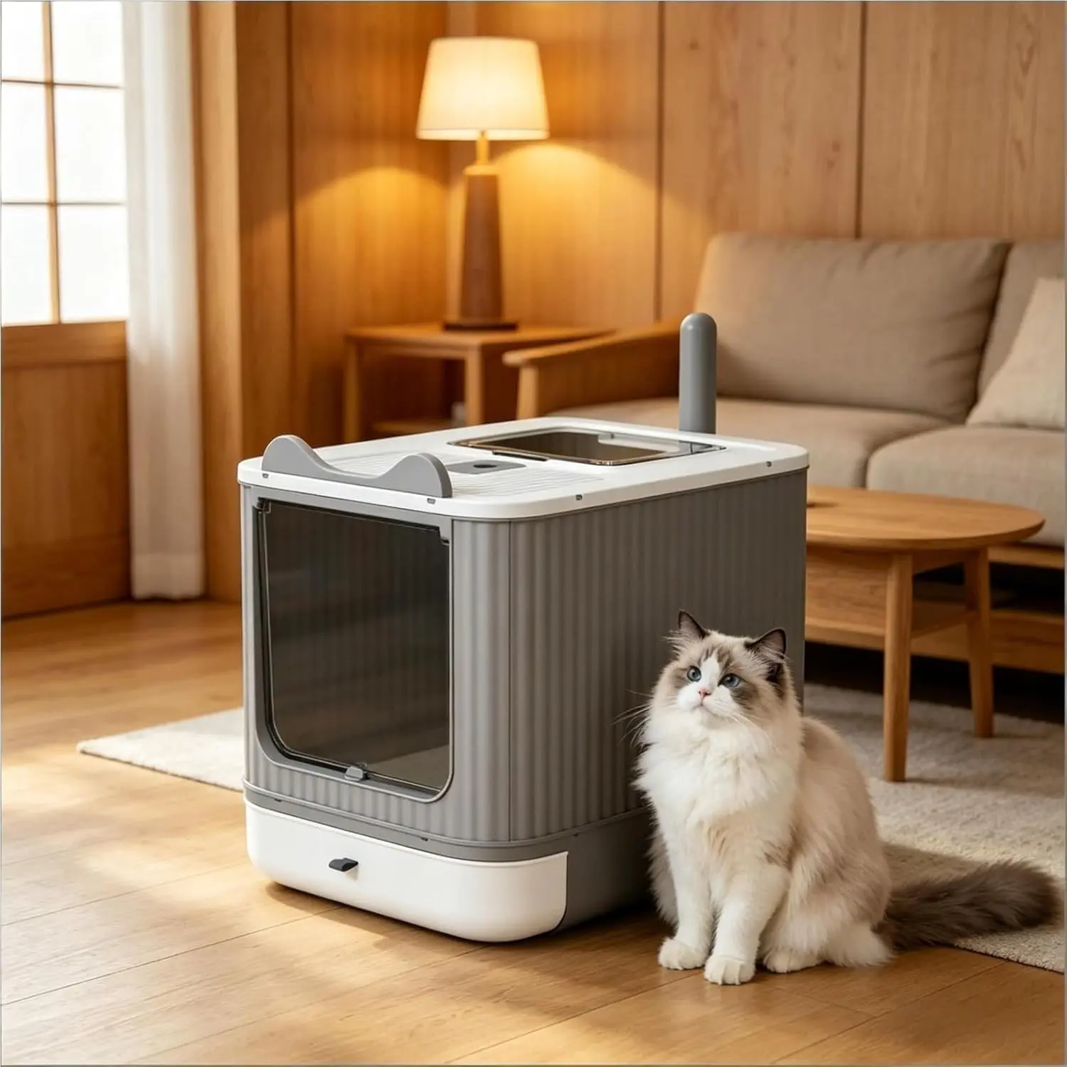 Automatic Self Cleaning Enclosed Cat Litter Box XXL Anti Splash Odor Control Antibacterial Easy Clean automatic litter box  corn based litter breeze litter box litter box enclosure litter box dual entry top odor resistant