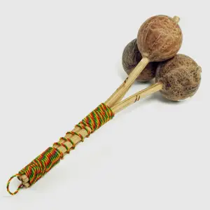Handmade Instruments for Music Dance Ritual - Natural Wood Handles & Vibrant String Wraps
