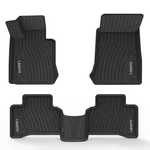 LASFIT Floor Mats Fits for 2016-2023 Mercedes Benz GLC, GLC250/ GLC300/ GLC300e/ GLC350e/ GLC43 AMG/ GLC63 AMG/ GLC63 AMG S, All Weather TPE Car Liners, 1st & 2nd Row Set