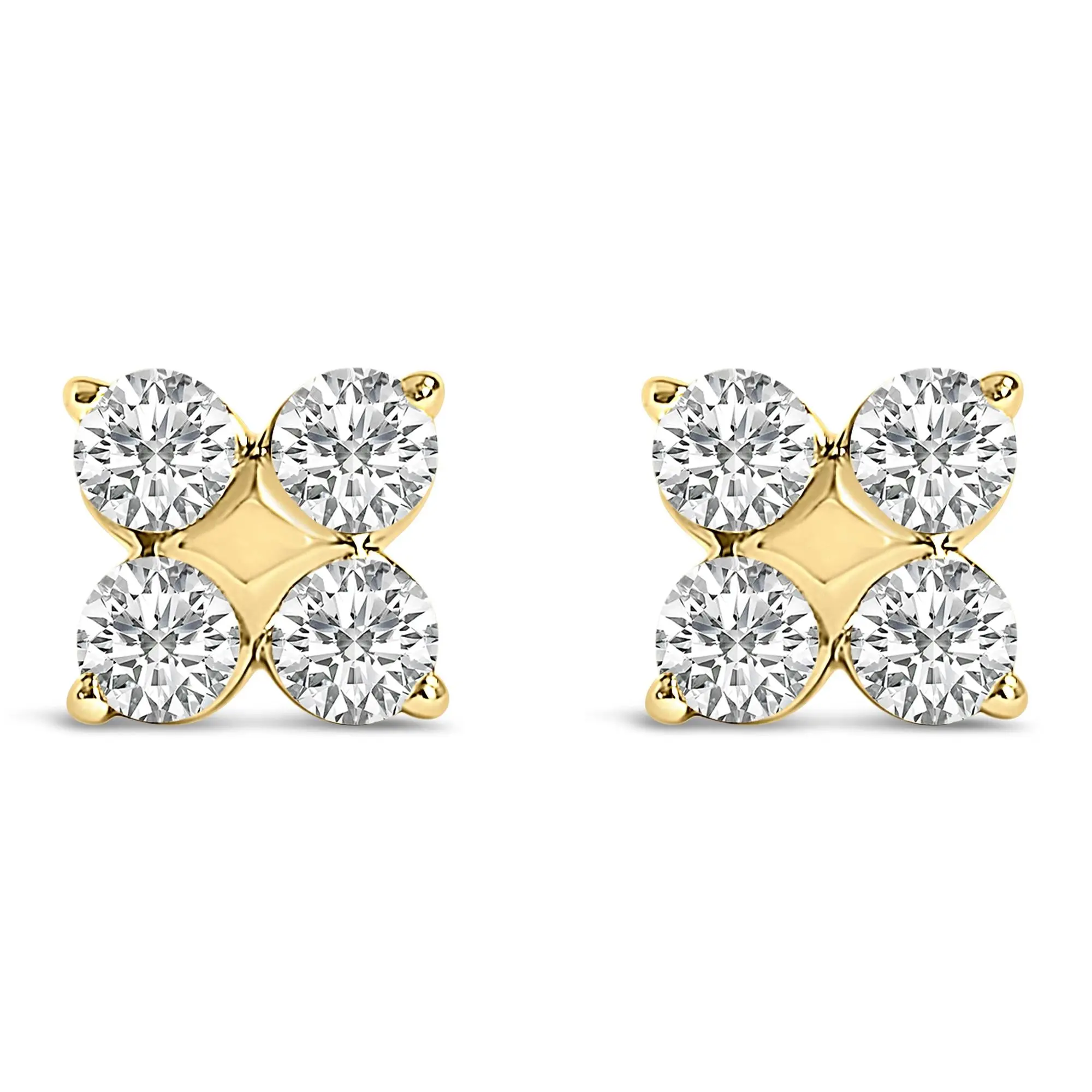 10K Gold 1/2 Cttw Lab Grown Diamond Snowflake Stud Earrings