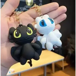 Cartoon Anime 3D Toothless Dragon Keychain Pendant Couple Cartoon Backpack Pendant Men's and Women's Gift Keychain1123