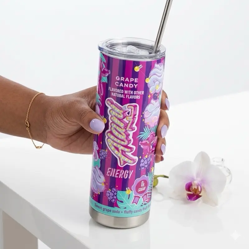 Grape Candy 20oz Skinny Tumbler, Kitchenware Drinkware Water Bottle season tumbler