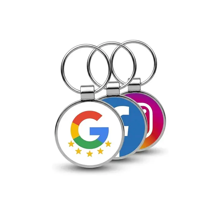 NFC Keychain for Reviews & Social Media – Metal Epoxy – No App, No Monthly Fee