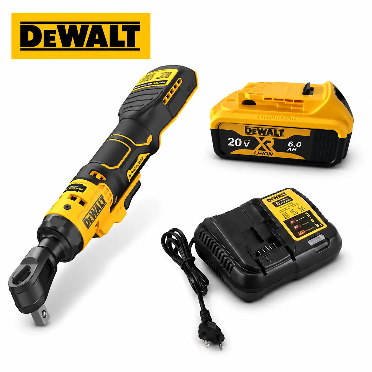 DEWALT DCF512 1/2" Cordless Ratchet Wrench With 70 Ft-Lbs Torque Output Variable Speed Control LED Light Compact Design For Car Repair Engine Maintenance And DIY Projects