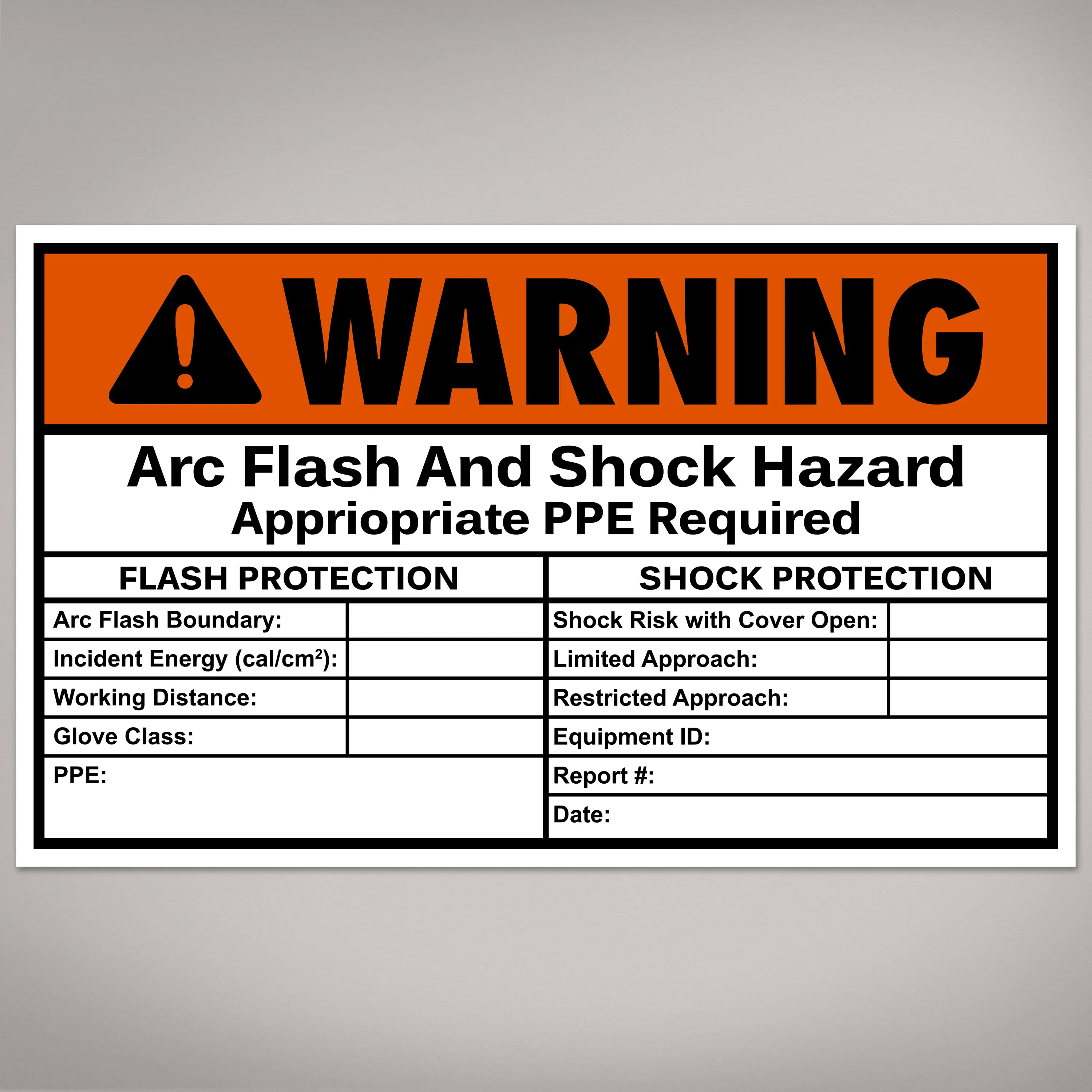 Avery Arc Flash/Shock Warning Labels, Waterproof, UV Resistant, Preprinted, Handwrite-Only, 4.75" x 7.75", 8 Warning Decal Labels