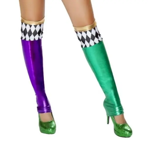 212 MAIN Men's Jester Leggings - Green-Purple Jester Print Nylon Apparel, Elegant Sexy Menswear, 1 Size Halloween Christmas Costumes & Accessories, ST4723-AS-O-S