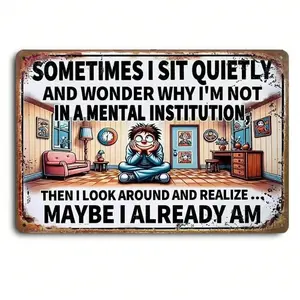 Aluminum Vintage Wall Art 8x12 Inch Rustic Retro Plaque Humorous Home Decor for Indoor Office Man Cave Durable Gift