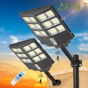2pc 1500w 100000LM Solar Street Light 800w- High-Power 6500K LED, Dusk to Dawn, Wide Angle Motion Sensor, Remote Control - Perfect for Commercial Yard Lighting & Outdoor Security, Outdoor Light for Street,Road, Long Working Time Energy Efficient