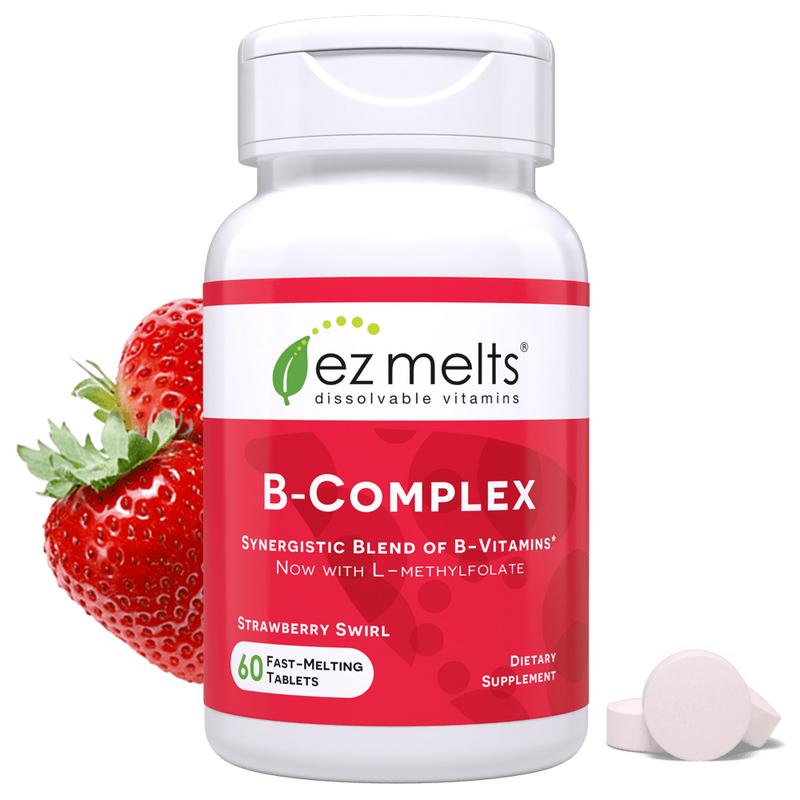 EZ Melts - Dissolvable Vitamin B-Complex with Methyl B12 and Methyl Folate, Sugar-Free