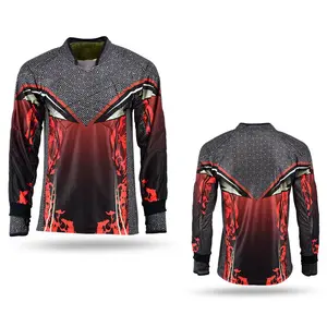 Galaxy High Quality Paintball Long Sleeve Padded Lightweight Jersey Red - 1168