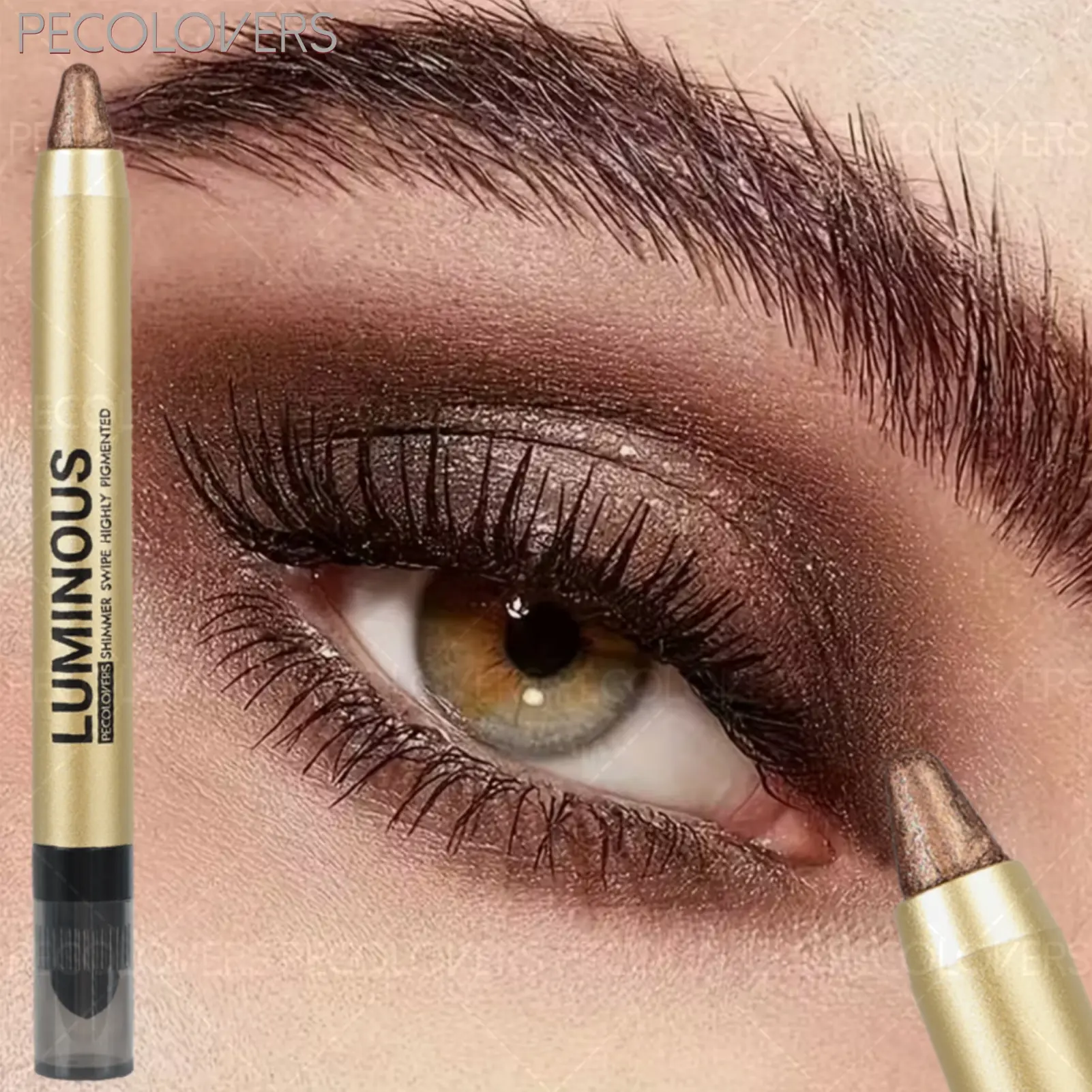 Retractable Eyeshadow Crayon Chunky Glitter Sunset Gold High Pigmented Long-Wearing Non-Drying For Beginners