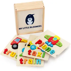 Montessori Wooden Puzzle Set of 4, Vehicle Themed puzzles of Preschoolers