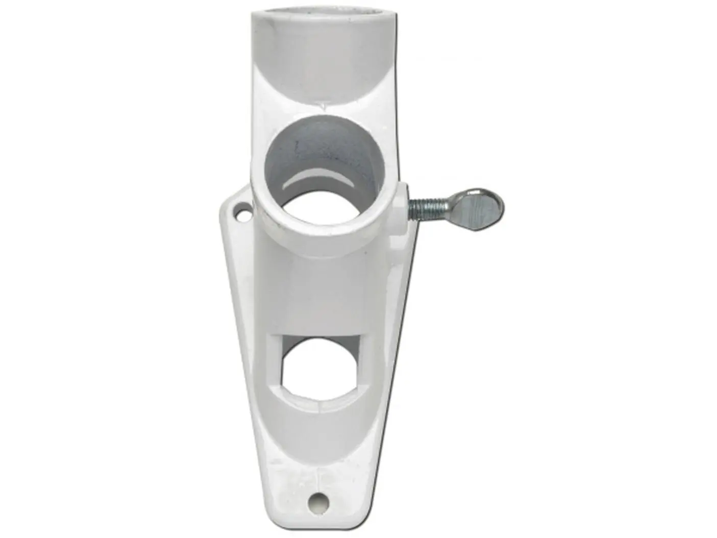 1in. White Cast Aluminum Flag Pole Bracket White Cast Aluminum Flag Pole Bracket - 1 inch - 2 Position - Durable Design