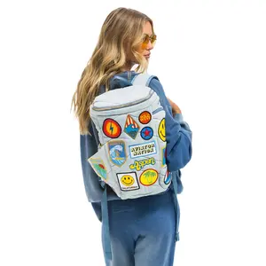 VINTAGE PATCH DENIM PUFFER BACKPACK - SUPER LIGHT VINTAGE
