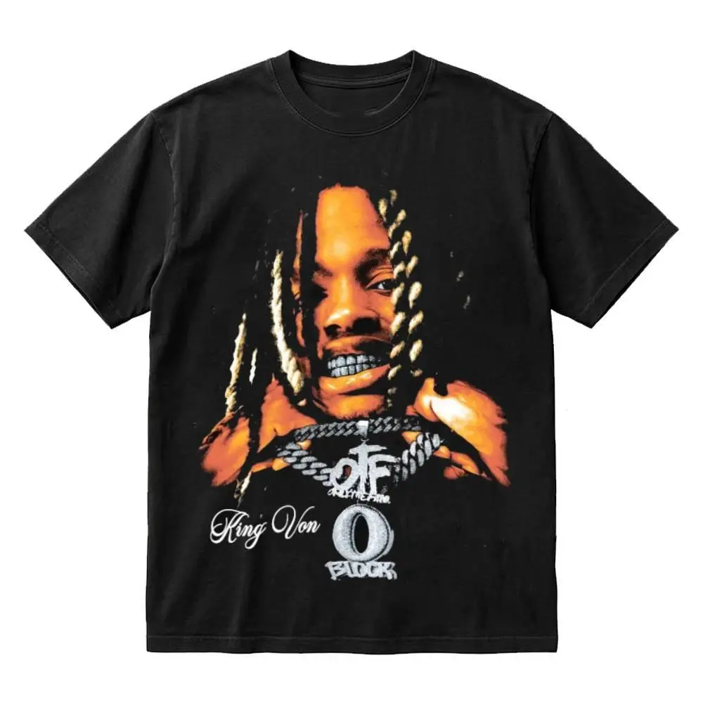 King Von OTF O'Block Portrait Graphic T-Shirt – Retro Drill Rap Streetwear Tee