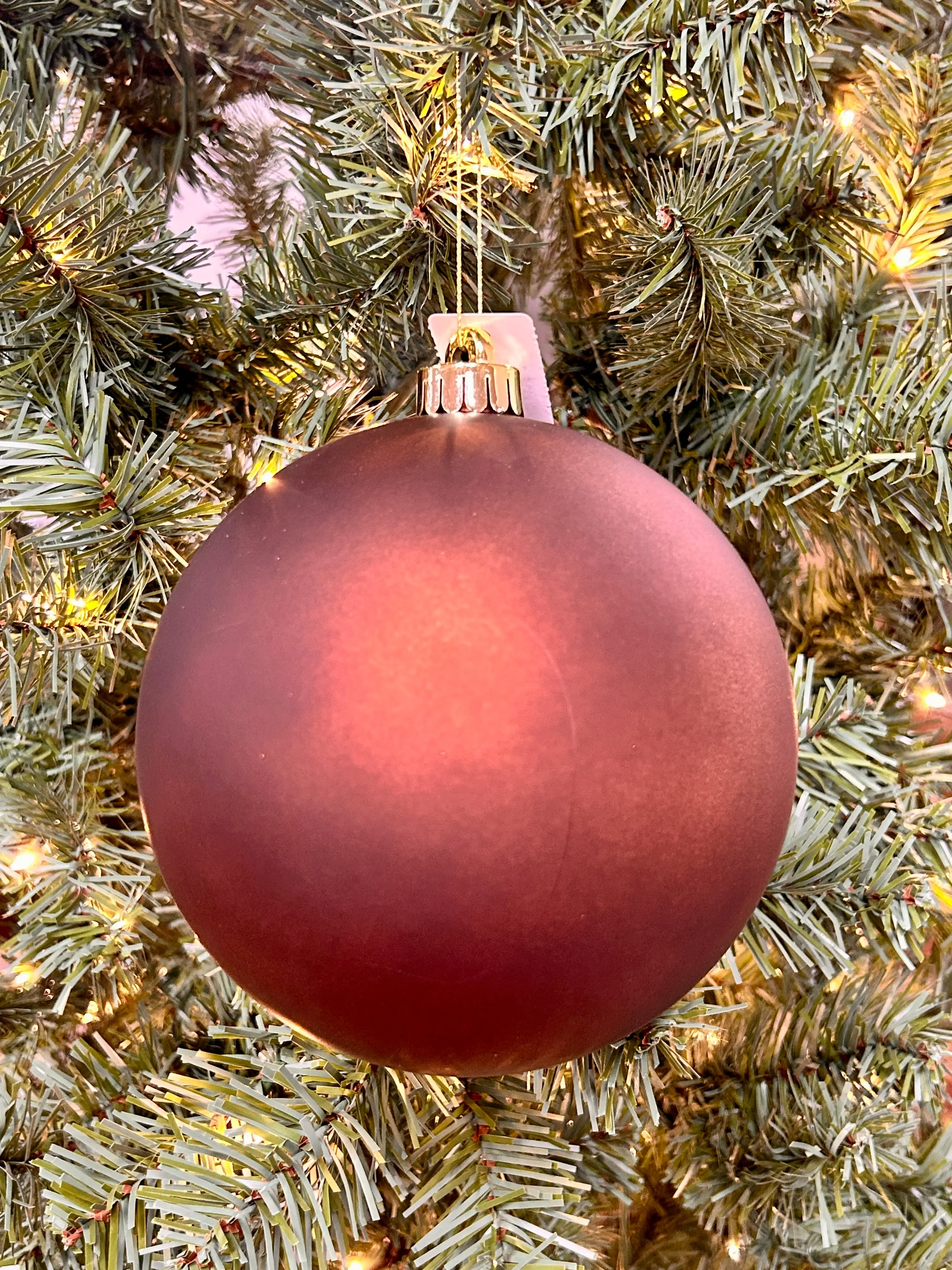 6 Inch Matte Chocolate Brown Smooth Ball Ornament