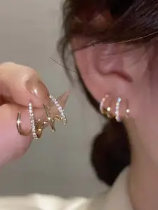 Elegant Rhinestone Dangle Earrings, Sparkling Jewelry Accessory, Perfect for Parties & Special Occasions, Fashionable Women's Gift Idea