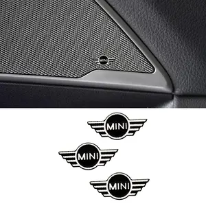 Mini Carbon Fiber Speaker Stickers, Compatible with Mini Cooper F55/f56 Clubman, Interior Speaker Ring Trims, Anti-Scratch Covers